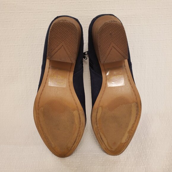 ALDO Abiralle Womens Navy Blue Suede Ankle Booties Stacked Block Heel - 7.5 - Picture 8 of 12